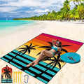 WIWIGO Beach Blanket Waterproof Sandproof Beach Mat 79" X 83"/10'x9'for 2-8 Adults Quick Drying Outdoor Picnic Mat Beach Accessories for Travel, Camping, Hiking