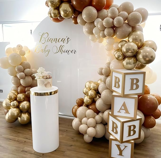 Brown Cream Neutral Balloons, 12 Inch 60PCS Retro Brown Khaki Beige Sand White Balloon, Beige Nude Apricot Balloon for Neutral Bear Bridal Baby Shower Wedding Birthday Party Decorations Supplies