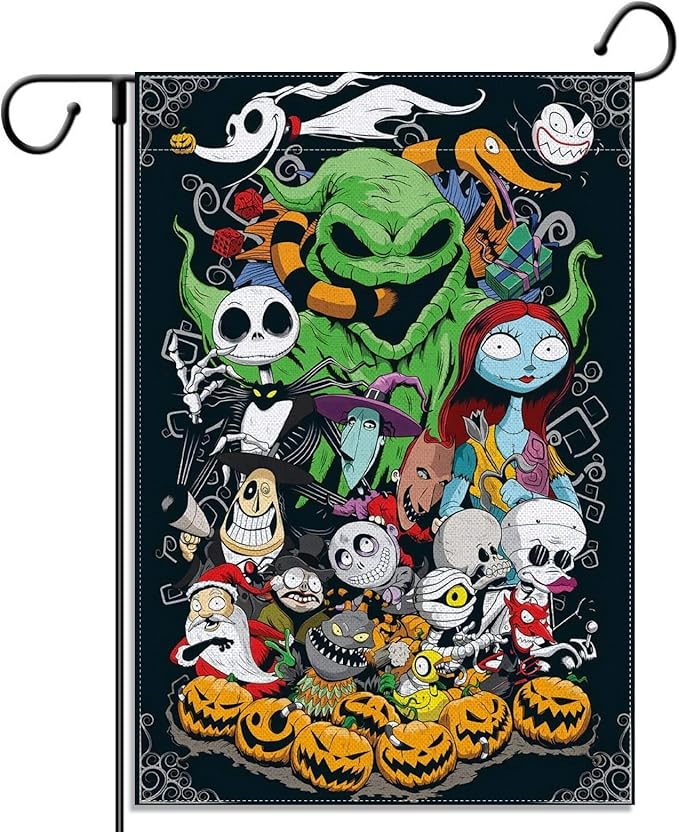 Halloween Garden Flag Spooky Holiday Party Vertical Double Sized Yard Sign Outdoor Decoration