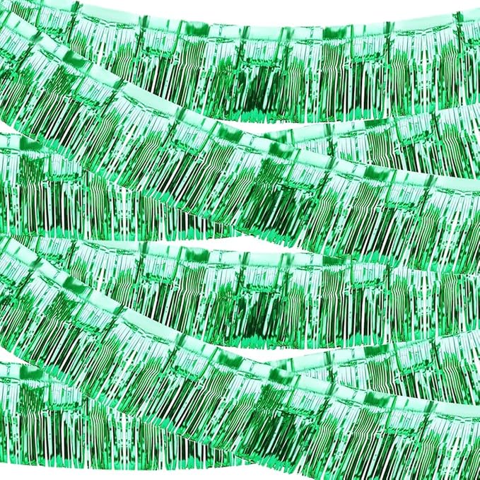 6 Pack 10 Feet Fringe Float Banner Curtains, Metallic Foil Fringe Garland Tinsel Streamers Shiny Tassel Foil Float for Wedding Birthday Party Decoration Halloween Christmas New Year