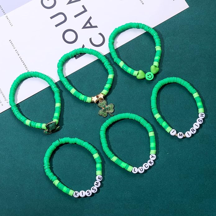 Surfer Heishi Bracelets for Women Stackable Rainbow Vinyl Disc Clay Beaded Stretch Bracelets Elastic Layering Friendship Bracelets Boho Summer Beach Jewelry