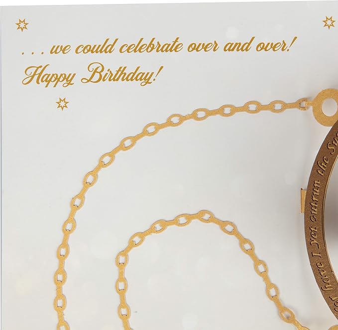 Harry Potter Time Turner Pop-Up Birthday Greeting Card - If I had a Time-Turner, We Could Celebrate Over and Over - Handcrafted Pop Up Card Gift - For Kids, Teens & Adults - 5 x 7