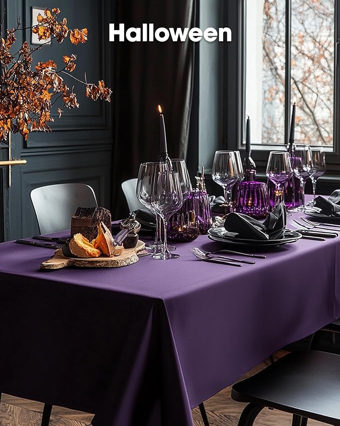 Pureegg Plastic Table Cloth Disposable 12 Pack, 54 x 108 Inch Table Cloths, Graduation Decorations Class of 2026, Graduation Party Tablecloths, Rectangle, Plastic Cover, Leakproof & Sturdy, Purple