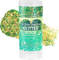 Mysense Chameleon Green Glitter Stick,Face Hair Body Glitter Makeup Shifts Green and Gold,St Patricks Day Accessories,Mardi Gras Outfit for Women,Sparkling Chunky Glitter for Festival Rave Party