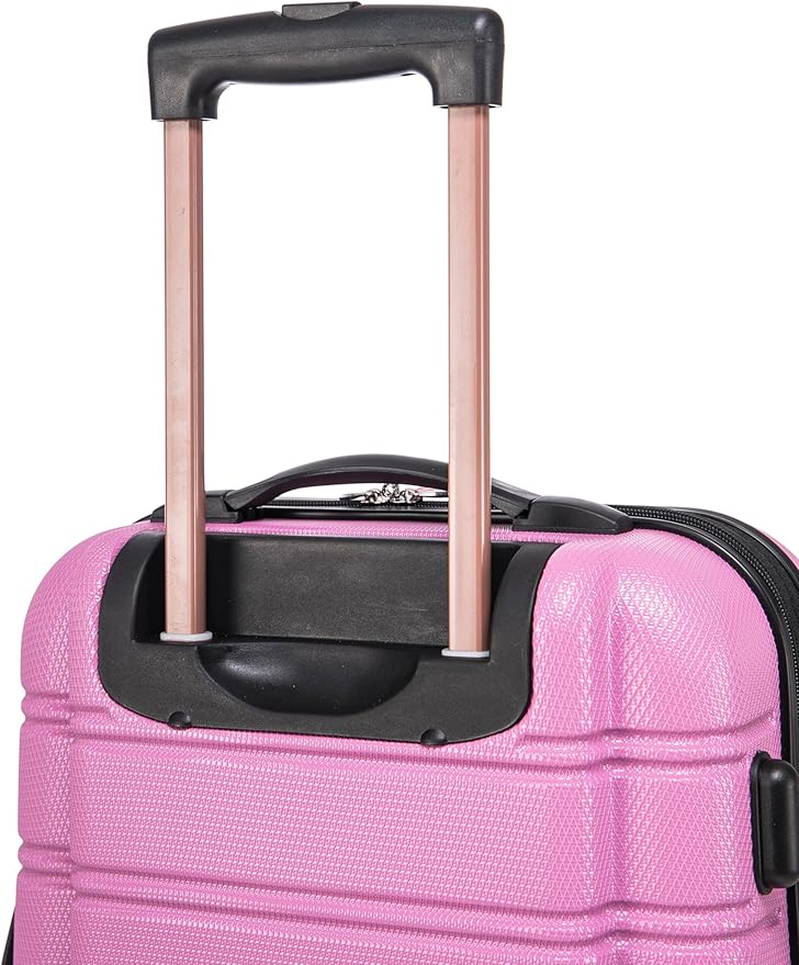 Rockland Melbourne Hardside 2 Piece Expandable Spinner Wheel Luggage Set, Carry-On 20" and Tote 14", Pink