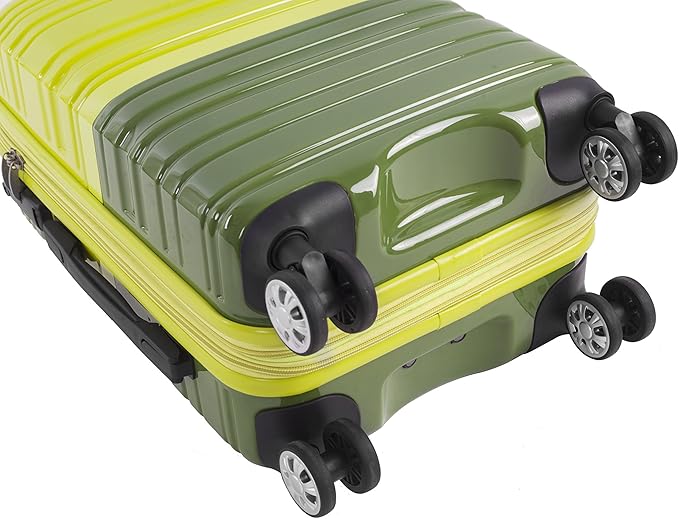 Rockland Melbourne Hardside Expandable Spinner Wheel Luggage, Carry-On 20", Two Tone Green