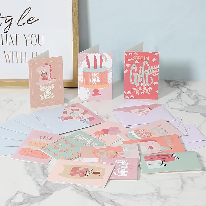 Mr. Pen Assorted Greeting Cards with Envelopes, 20 Pack - 4 x 6 Inches, Birthday and Greeting Card Pack, Box of Cards