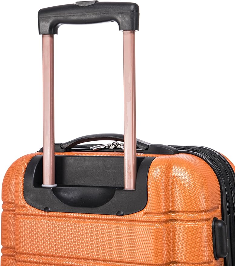 Rockland Melbourne Hardside 2 Piece Expandable Spinner Wheel Luggage Set, Carry-On 20" and Tote 14", Orange