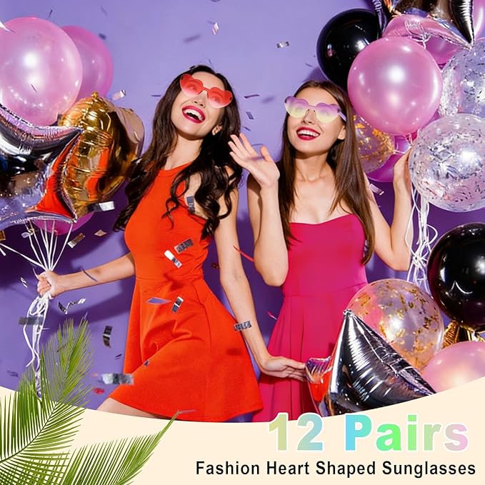 Heart Sunglasses 12/18/24 Pcs Heart Shaped Glasses for Women Cute Funny Party Glasses Party Favors Accessories