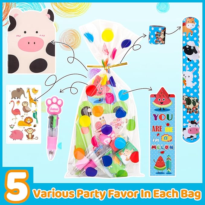 Party Favors for Kids, Birthday Goodie Bags with Multicolor Pen Mini Notebooks Return Gifts for Classroom Students Class Rewards Prizes