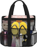 Mesh Beach Bags for Family - Women Beach Tote Bag for Toys, Towels, Travel Vacation Cruise Essentials