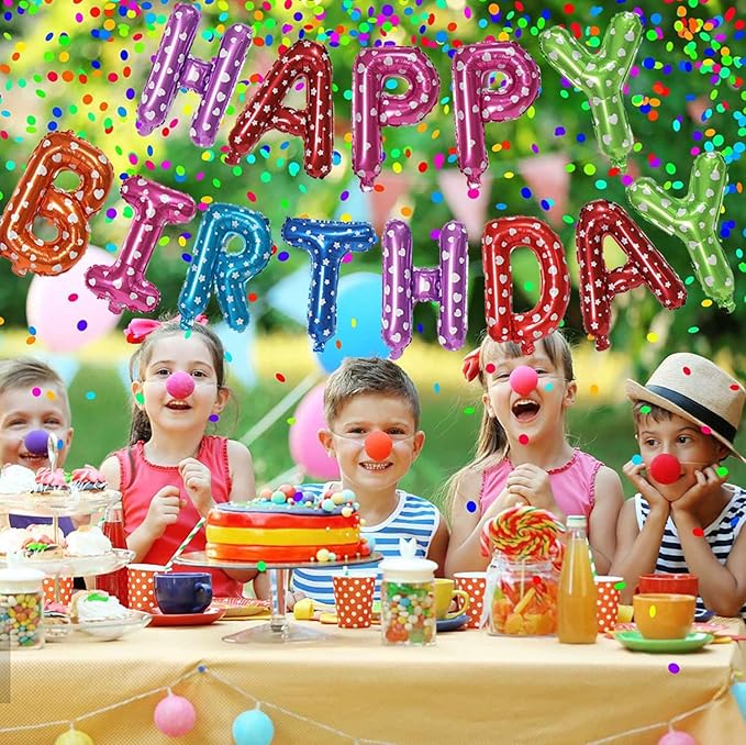 KALOR Multicolor Happy Birthday Balloons Banner, 16 Inch Mylar Foil Letters Balloon Sign for Birthday Party Decorations Photo Booth Backdrop