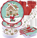 Gingerbread House Paper Plates, 25 Set for kids Xmas Man Paper Plates, Perfect for School Gingerbread Party Christmas Winter Holiday Favor Supply Party