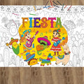ZOIIWA Mexican Fiesta Coloring Poster Giant Coloring Poster Large De Mayo Coloring Tablecloth Jumbo Coloring Books for Home Birthday Party Supplies Favor 31.4 x 43.3 Inch