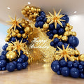 Navy Blue Balloon Arch Garland Kit 153pcs with Star, 22 18 12 10 5in Different Size Navy Blue Metallic Gold Latex Balloons Arch Kit for Graduation Birthday Anniversary Party Decorations
