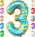 KatchOn, Huge Donut Number 3 Balloon - 40 Inch | Number 3 Donut Balloon | donut Birthday Party Decorations | 3rd Birthday Party Decorations | birthday decorations for women