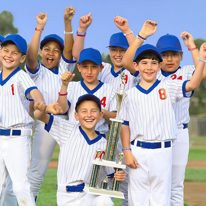 JUNEBRUSHS 42 Pcs Baseball Silicone Wristbands, Baseball Party Favors Rubber Bracelets for Boys Kids Sports Party Supplies Team Goodie Bag Gifts Baseball Team Accessories