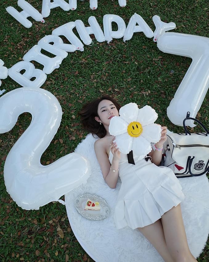 10 Balloon Number, White Number 10th Birthday Balloons 40 Inch, 10 Years Old White Birthday Decorations for Boys Girls, 10th Anniversary Decorations