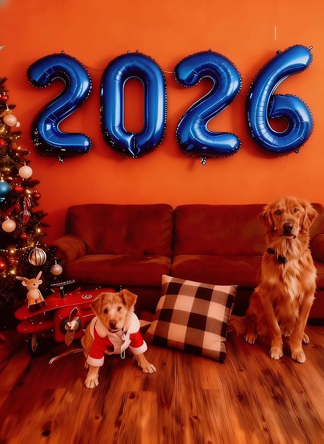 40 Inch Night Blue 2026 Balloon Numbers,2026 Night Blue New Years Eve Party Supplies,2026 Balloons Decorations for Happy New Year,Graduation Parties