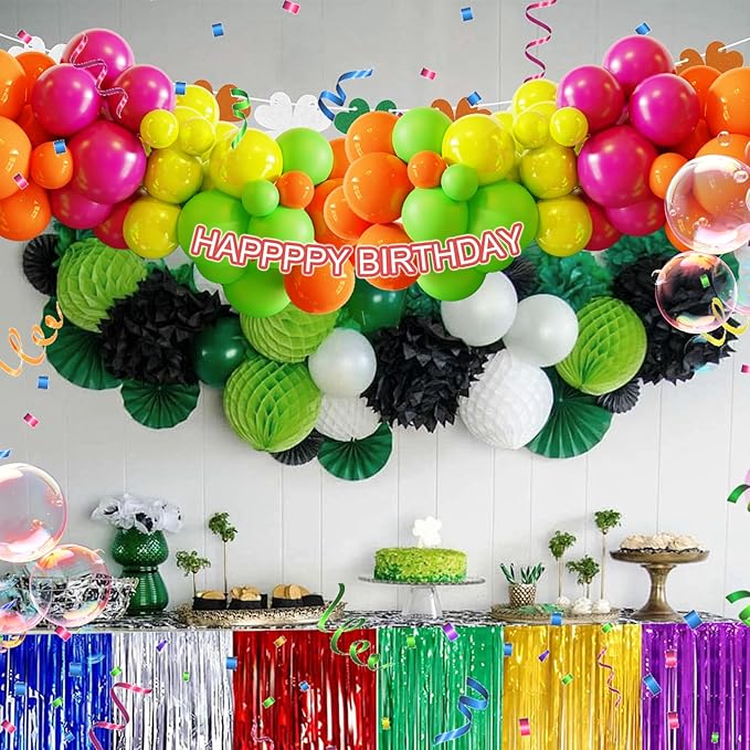 Tropical Balloon Arch Kit,119 Pcs Different Size Hawaiian Balloons,Latex Summer Balloons for Party Decorations, Wedding Backdrop, Birthday, Baby Shower, Graduation