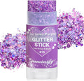 Purple Hair Glitter Stick, Mardi Gras Outfit for Women,Purple Body Face Glitter,Rave Mardi Gras Accessories Carnival Chunky Glitter Sequins,Waterproof Shimmer Body Paint for Festival