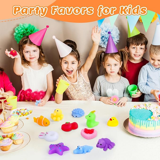 120 Pack Squishy Toys, Easter Basket Stuffers, Mochi Squishy Bulk Party Favors for Kids, Treasure Box Toys for Classroom Prizes, Easter Basket Gifts Goodie Bags Fillers Birthday Gifts