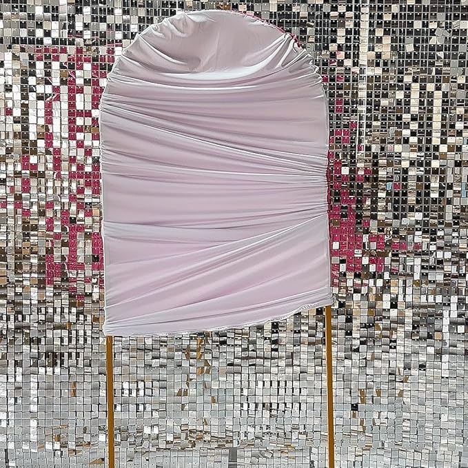 HUAYI Fuchsia Rosy Ripples Pattern Arch Backdrop Cover for Birthday Party Wedding Baby Shower Decorations Chiara Backdrops Arched Wall Frame Stands Covers Props GP-458 3ft * 6.5ft