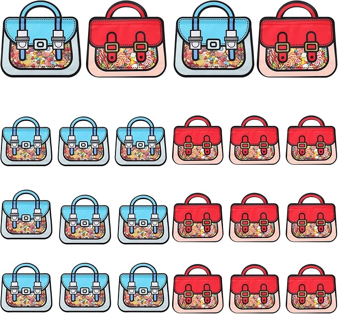 Lati Small 24PCS Birthday Party Favors Goodie Bags - Cartoon Style Durable Plastics Gift with Handles for Candy Treats,Events