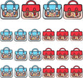 Lati Small 24PCS Birthday Party Favors Goodie Bags - Cartoon Style Durable Plastics Gift with Handles for Candy Treats,Events