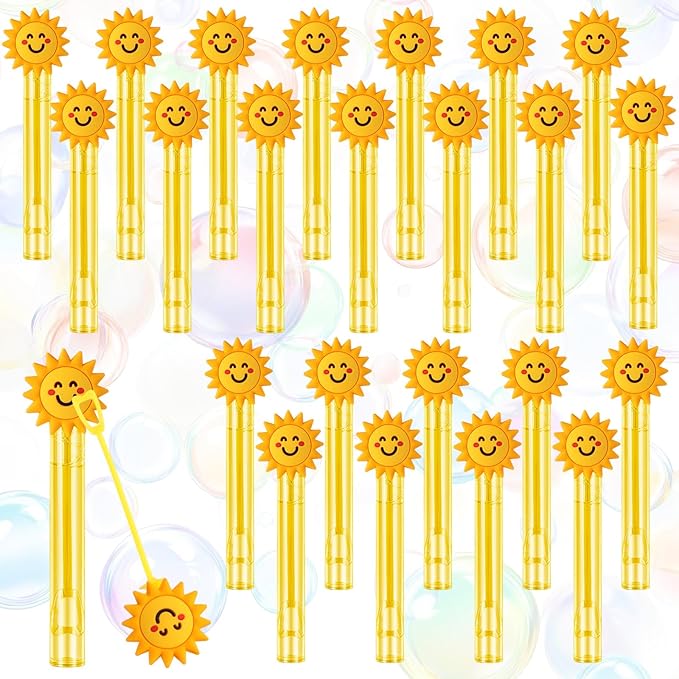 Jenaai 24 Pcs First Trip Around the Sun 1st Birthday Bubble Wands Cute Bubbles Party Favors for Summer Activity Cartoon Birthday Gifts Carnival Goody Bag Stuffers Wedding Supplies
