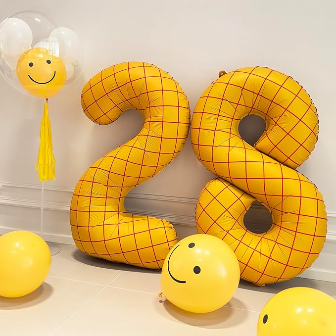 40 In Matte Yellow Number Balloons Helium Foil Mylar Balloon Birthday Party banquet Decoration Digital 8
