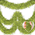 50 Feet Christmas Tinsel Garland, Metallic Twist Garland Wall Hanging Tinsel Garland Backdrop for Parade Floats, Carnival, Birthday, Wedding, New Year Party Decorations (Light Green, 2in x 50ft)