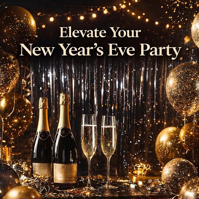 Graduation Decorations 2026 Foil Fringe Curtains- Melsan 3 Pack 3.2 x 8.2 ft Black Tinsel Curtain Photo Backdrop for Birthday Decorations Retirement Party Decorations Black