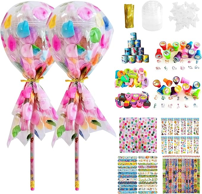 Rpefq Party Favors for Kids, 24 Pack Giant Lollipop-Shaped Stationery Set Return Gifts for Birthday Party,Fun Birthday Goodie Bags Easter Day Gifts for Kids Classroom Easter Students Gift