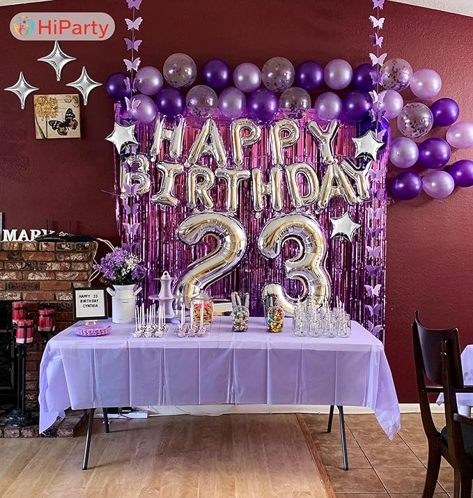 Silver Happy Birthday Balloon Banner, 16 Inch Mylar Foil Letter Birthday Balloons with 6pcs Star Balloons, Birthday Party Decorations for Kids Boys Men Adults Birthday Party Supplies