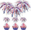 100 Pack 4th of July Cocktail Picks,6inch Patriotic Fireworks Toothpicks for Appetizers,Red White Blue Bamboo Skewers Sticks for Fourth of July Party Supplies Independence Day Decorations