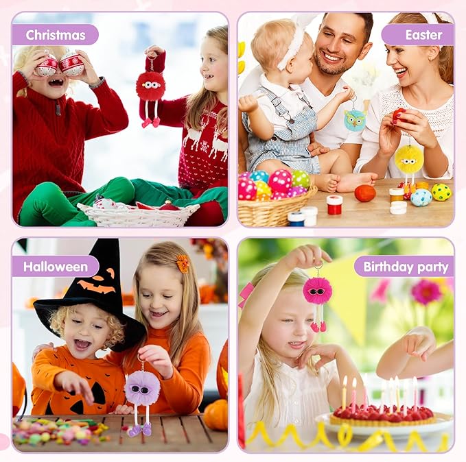 24 PCs Party Favors Keychains - Easter Egg Fillers for Kids Easter Egg Stuffers Classroom Goodie Bags Pinata Toys Classroom Prizes Elementary Carnival Prizes in Bulk