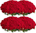 Auihiay 104pcs Red Roses Artificial Flowers - Realistic Faux Red Roses for Wedding, Table Centerpiece, Home Party, Valentine's Day, Mother's Day, Anniversary Decorations