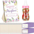 Syhood Butterfly Baby Shower Games Guess How Many Pacifiers Game Sign 50 Small Guessing Games 20 HB Pencils 750 ml Milk Bottle 400 Acrylic Pacifiers Decorations Guests Gender Reveal Party Favors