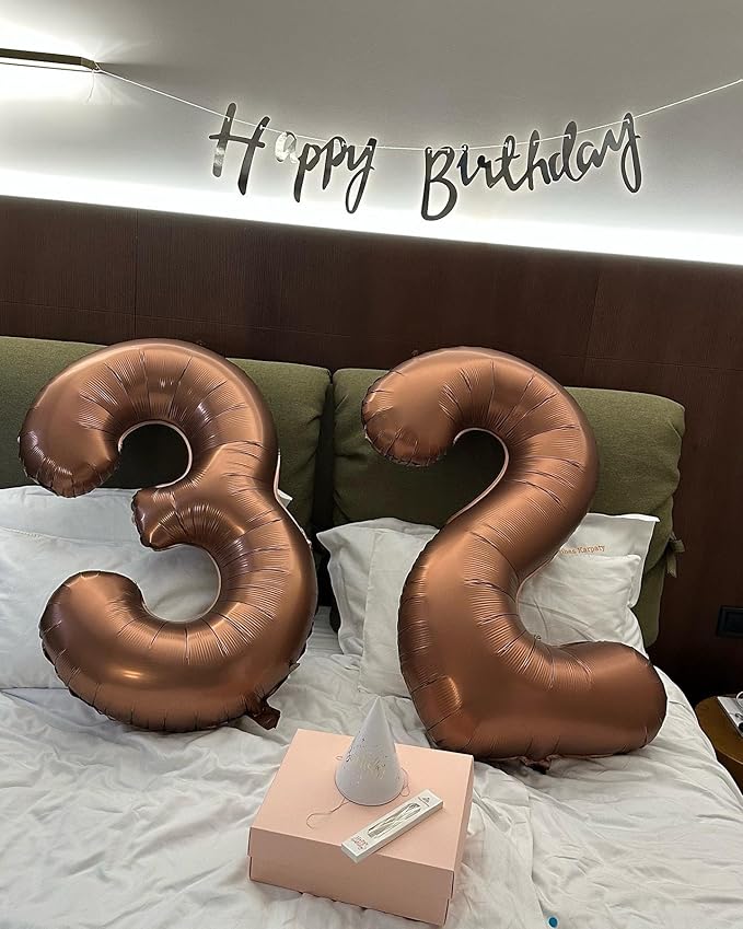 40 Inch Coffee Brown Number 7 Balloon, Giant 7 Number Balloons for 7th Birthday Decorations, Party Supplies for Baby Boy Girl, Coffee Brown Party Decor