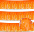 3 Pack 10 Ft Macaron Orange Foil Fringe Garland Metallic Streamers Tinsel Banner Wall Hanging Garland Backdrop for Parade Floats, Halloween, Christmas, Thanksgiving, New Year Party Decorations