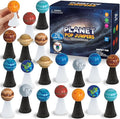 Liberty Imports Planet Pop Jumpers for Kids, 20 Pack Light-Up Solar System Popper Toys with Stars & Planets, Press and Pop Jumping Launchers, Outer Space Themed Party Favors Bulk Supplies