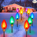 Minetom 2 Pack Super Jumbo Christmas String Lights or Pathway Marker Lights, Outdoor Xmas Decorations, 11Ft 5 LED Jumbo C9 Hanging Light Waterproof Lawn Dec for Holiday Home Tree Roof Yard, Multicolor