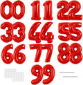 TONIFUL Number Balloons 16 Inch Fat Red 2 Set 0-9 Number Mylar Foil Balloons 20 Pcs Custom digitalal for 2026 New Year Eve Birthday Party Engagement Graduations Anniversary Baby Shower Decor