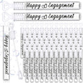 50 Packs Happy Engagement Bubbles Wedding Proposal Table Decorations Heart Bridal Shower Favors Guests Gifts for Engagement Party Supplies (Black)