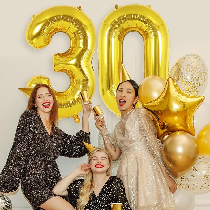 Gold Number 0 Balloon 40 Inch, Big Large Foil Helium Number Balloons, Jumbo Giant Mylar Number 0 Balloons for Birthday Party Decorations Supplies Anniversary Celebration