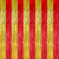 TONIFUL Gold Red Door Streamers,Black and Pink Photo Booth Backdrop Metallic Streamers Foil Fringe Curtain for Birthday,New Year,Graduation,Grad,Baby Shower Party Streamers Decoration