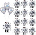 Aluminum Foil Balloon Weights for Parties (12 pcs) - 0.31lb (140g) Each - Premium Balloon Anchors for Birthday, Wedding, Dinner, Indoor & Outdoor Decorations(Silver 12pcs)