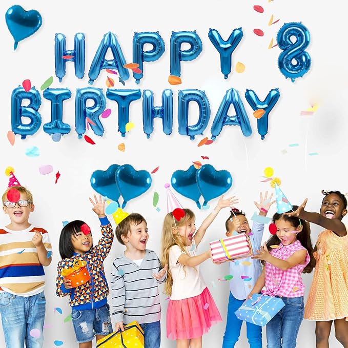 2 Set 20 Pcs Number Balloons 16 Inch Blue 0-9 Number Mylar Foil Balloons Blue Custom Digital Balloons for Birthday Party Engagement Graduations Anniversary Baby Shower Decor Party Supplies