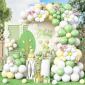 Daisy Balloon Garland Arch Kit,Green Yellow White Boho Balloons Garland Daisy Flower Balloons For Birthday Baby Shower Bridal Wedding Groovy Daisy Party Decorations
